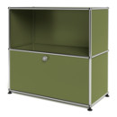 Meuble mixte Sideboard M USM Haller avec 1 porte abattante, Vert olive RAL 6003