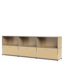 Meuble mixte Sideboard XL USM Haller, personnalisable, Beige USM, Ouvert, Avec 3 portes abattantes