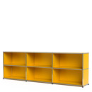 Meuble mixte Sideboard XL USM Haller, personnalisable, Jaune or RAL 1004, Ouvert, Ouvert