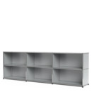 Meuble mixte Sideboard XL USM Haller, personnalisable, Gris clair RAL 7035, Ouvert, Ouvert