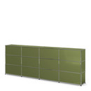 Comptoir d’accueil USM Haller version 1, Vert olive RAL 6003, 300 cm (4 éléments), 35 cm