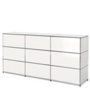 Comptoir d’accueil USM Haller version 1, Blanc pur RAL 9010, 225 cm (3 éléments), 50 cm