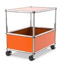 USM Haller table de bar, Sans poignée à chariot, Orange pur RAL 2004, Souples pour sols durs