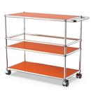 USM Haller chariot bar Type III, Orange pur RAL 2004, Souples pour sols durs