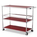 USM Haller chariot bar Type III, Rouge rubis USM, Durs pour tapis