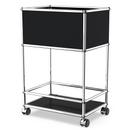 USM Haller meuble de bar Type II, Noir graphite RAL 9011, Roulettes souples pour sols durs