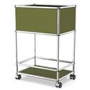 USM Haller meuble de bar Type II, Vert olive RAL 6003, Roulettes souples pour sols durs