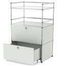 USM Haller meuble mini-bar , Gris clair RAL 7035, Avec porte abattante et porte coulissante (incl. cadre métallique)