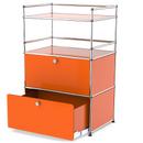 USM Haller meuble mini-bar , Orange pur RAL 2004, Avec porte abattante et porte coulissante (incl. cadre métallique)