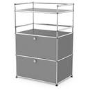 USM Haller meuble mini-bar , Gris moyen RAL 7005, Avec 2 portes abattantes