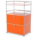 USM Haller meuble mini-bar , Orange pur RAL 2004, Avec 2 portes abattantes