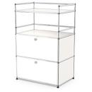 USM Haller meuble mini-bar , Blanc pur RAL 9010, Avec 2 portes abattantes