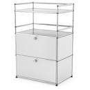 USM Haller meuble mini-bar , Argent mat USM, Avec 2 portes abattantes