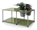 Table d'appoint USM Haller Monde végétal , Vert olive RAL 6003, Basalte