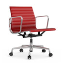 Aluminium Chair EA 117, Poli, Cuir (Standard), Rouge