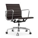 Aluminium Chair EA 117, Chromé, Cuir (Standard), Chocolat