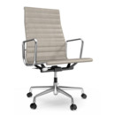Aluminium Chair EA 119, Poli, Cuir Premium F, Sable
