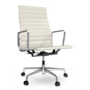 Aluminium Chair EA 119, Poli, Cuir (Standard), Neige