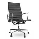 Aluminium Chair EA 119, Chromé, Cuir (Standard), Nero