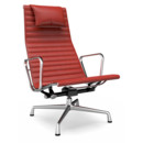 Aluminium Chair EA 124, Poli, Cuir Premium F, Rouge