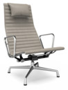Aluminium Chair EA 124, Poli, Cuir (Standard), Sable
