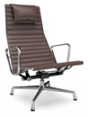 Aluminium Chair EA 124, Chromé, Cuir (Standard), Marron