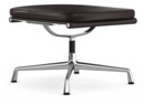 Soft Pad Chair EA 223, Piétement chromé, Cuir Standard chocolat, Plano marron