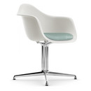 Eames Plastic Armchair RE DAL, Blanc, Avec coussin d'assise, Bleu glacier / ivoire
