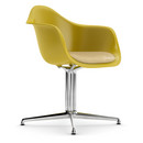 Eames Plastic Armchair RE DAL, Moutarde, Avec coussin d'assise, Moutarde / ivoire
