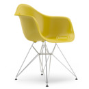 Eames Plastic Armchair RE DAR, Moutarde, Sans rembourrage, Sans rembourrage, Version standard - 43 cm, Chromé