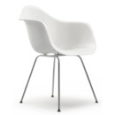 Eames Plastic Armchair RE DAX, Blanc, Sans rembourrage, Sans rembourrage, Version standard - 43 cm, Chromé