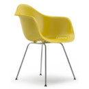 Eames Plastic Armchair RE DAX, Moutarde, Sans rembourrage, Sans rembourrage, Version standard - 43 cm, Chromé