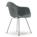 Eames Plastic Armchair RE DAX, Gris granit, Sans rembourrage, Sans rembourrage, Version standard - 43 cm, Chromé