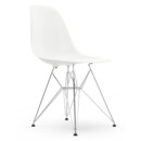 Eames Plastic Side Chair RE DSR, Blanc, Sans rembourrage, Sans rembourrage, Version standard - 43 cm, Chromé
