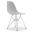 Eames Plastic Side Chair RE DSR, Coton blanc, Sans rembourrage, Sans rembourrage, Version standard - 43 cm, Chromé