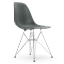 Eames Plastic Side Chair RE DSR, Gris granit, Sans rembourrage, Sans rembourrage, Version standard - 43 cm, Chromé