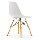 Eames Plastic Side Chair RE DSW, Blanc, Sans rembourrage, Sans rembourrage, Version standard - 43 cm, Érable nuance de jaune
