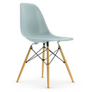 Eames Plastic Side Chair RE DSW, Gris bleuté, Sans rembourrage, Sans rembourrage, Version standard - 43 cm, Frêne tons miel