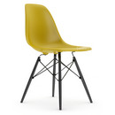 Eames Plastic Side Chair RE DSW, Moutarde, Sans rembourrage, Sans rembourrage, Version standard - 43 cm, Érable noir