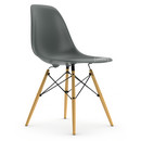 Eames Plastic Side Chair RE DSW, Gris granit, Sans rembourrage, Sans rembourrage, Version standard - 43 cm, Frêne tons miel