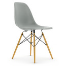 Eames Plastic Side Chair RE DSW, Gris clair, Sans rembourrage, Sans rembourrage, Version standard - 43 cm, Érable nuance de jaune