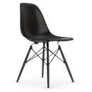 Eames Plastic Side Chair RE DSW, Noir profond  , Sans rembourrage, Sans rembourrage, Version standard - 43 cm, Érable noir