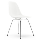 Eames Plastic Side Chair RE DSX, Blanc, Sans rembourrage, Sans rembourrage, Version standard - 43 cm, Chromé