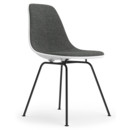 Eames Plastic Side Chair RE DSX, Coton blanc, Rembourrage intégral, Nero / ivoire, Version standard - 43 cm, Revêtement basic dark