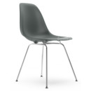 Eames Plastic Side Chair RE DSX, Gris granit, Sans rembourrage, Sans rembourrage, Version standard - 43 cm, Chromé