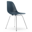 Eames Plastic Side Chair RE DSX, Bleu océan, Sans rembourrage, Sans rembourrage, Version standard - 43 cm, Chromé
