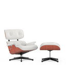 Lounge Chair & Ottoman, Cerisier  , Cuir Premium F snow, 89 cm, Aluminium poli, côtés noirs