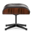 Lounge Chair Ottoman, Palissandre Santos, Cuir Premium F chocolat, Aluminium poli, côtés noirs