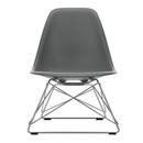 Eames Plastic Side Chair RE LSR, Gris granit, Sans rembourrage, Poli chromé