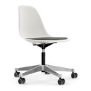 Eames Plastic Side Chair RE PSCC, Blanc, Avec coussin d'assise, Nero / ivoire